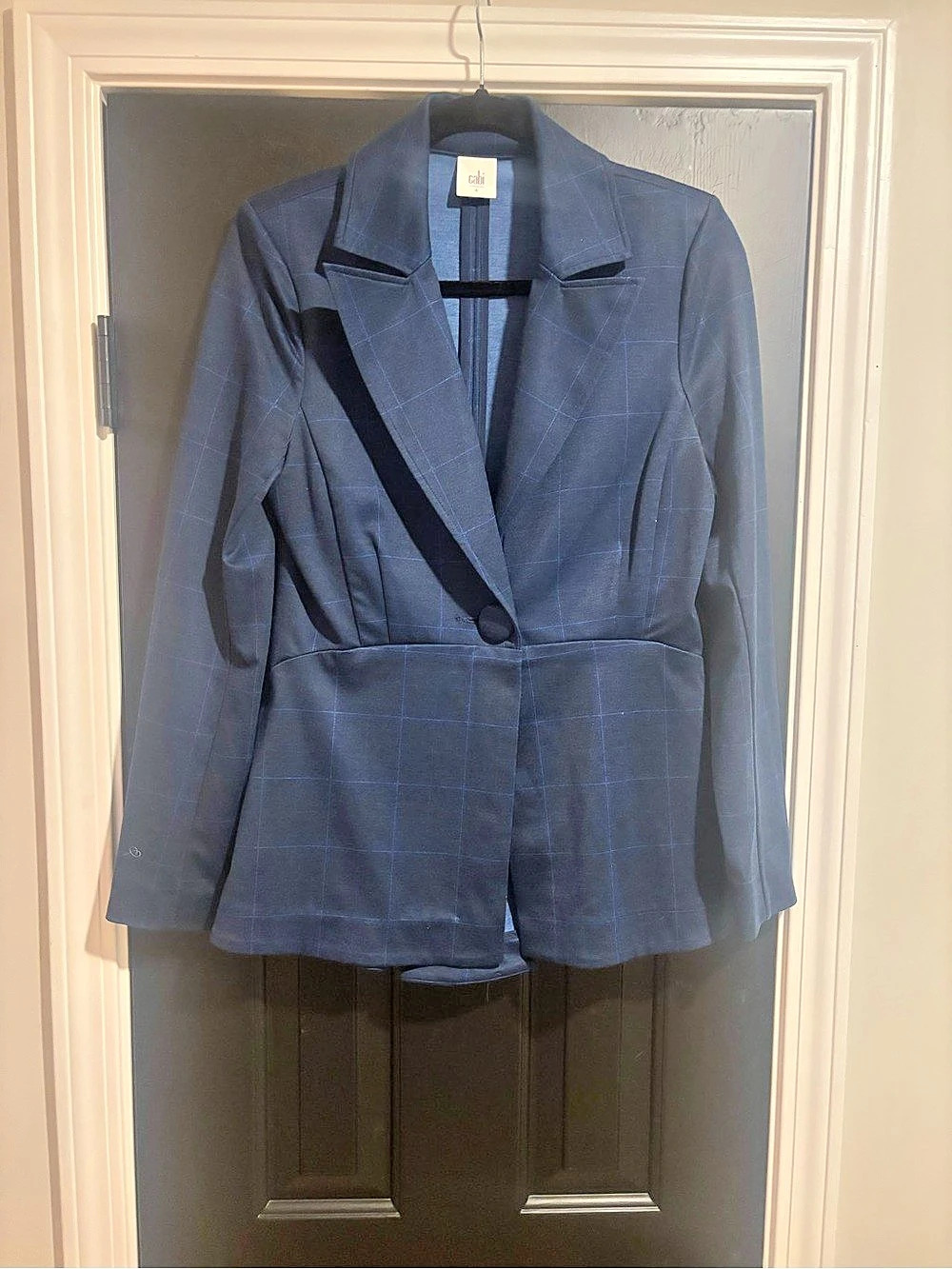Cabi Women's Plaid Blazer in Blue Size 4 Like New